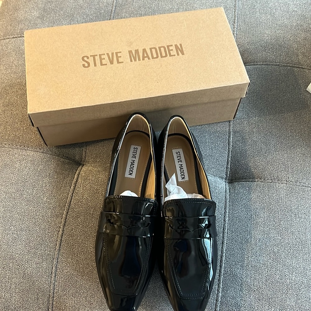 Brand New Steve Madden Black Patent Dress Shoes